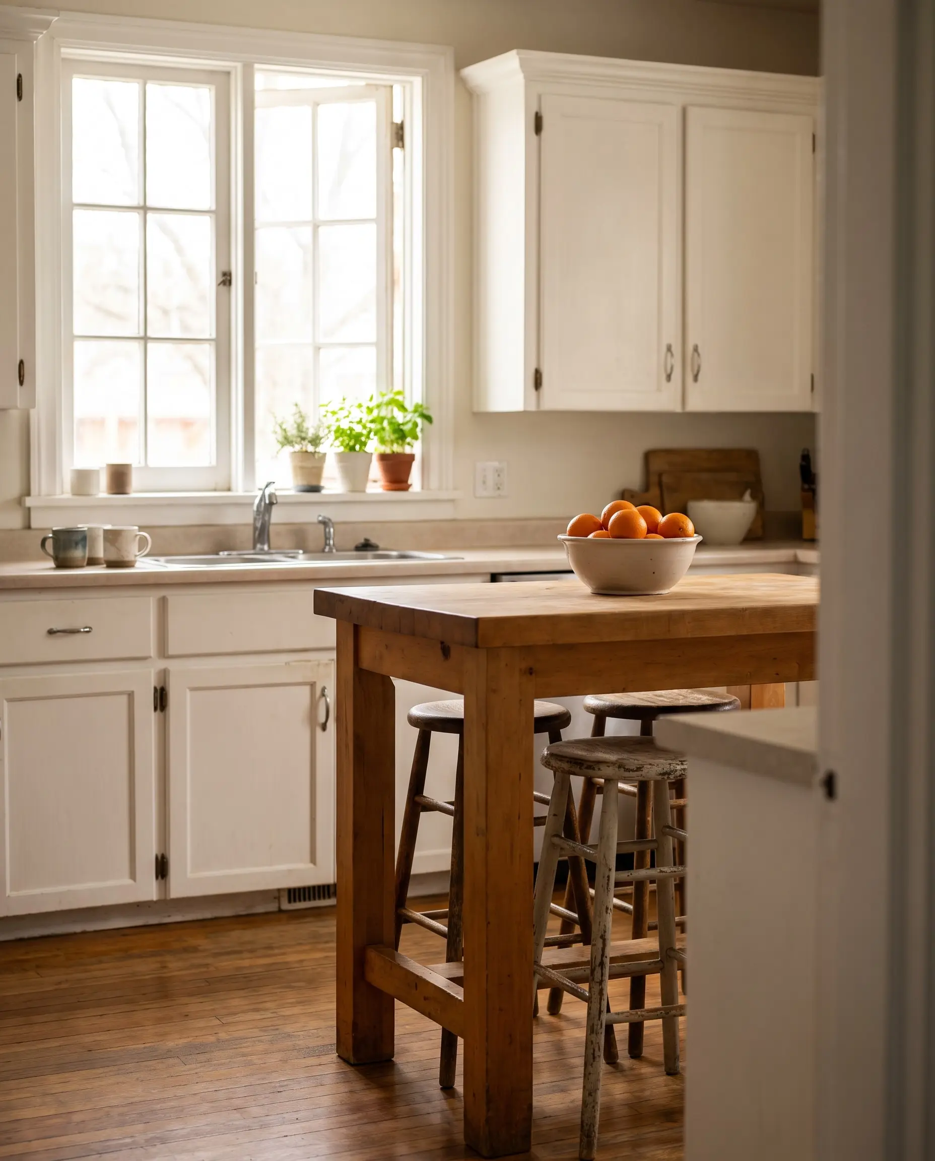 A bright family kitchen, London