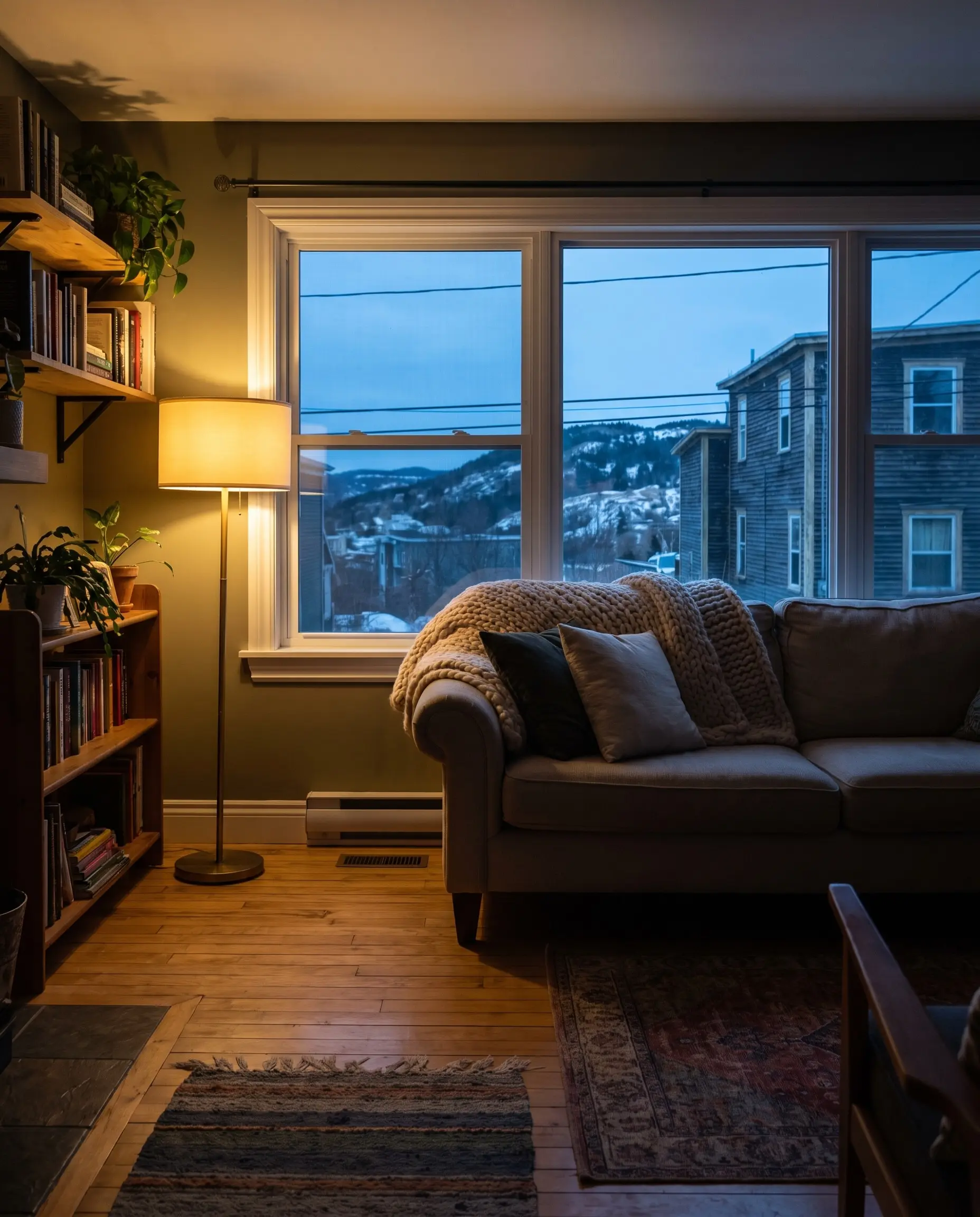 A warm living room in the evening, St. John's