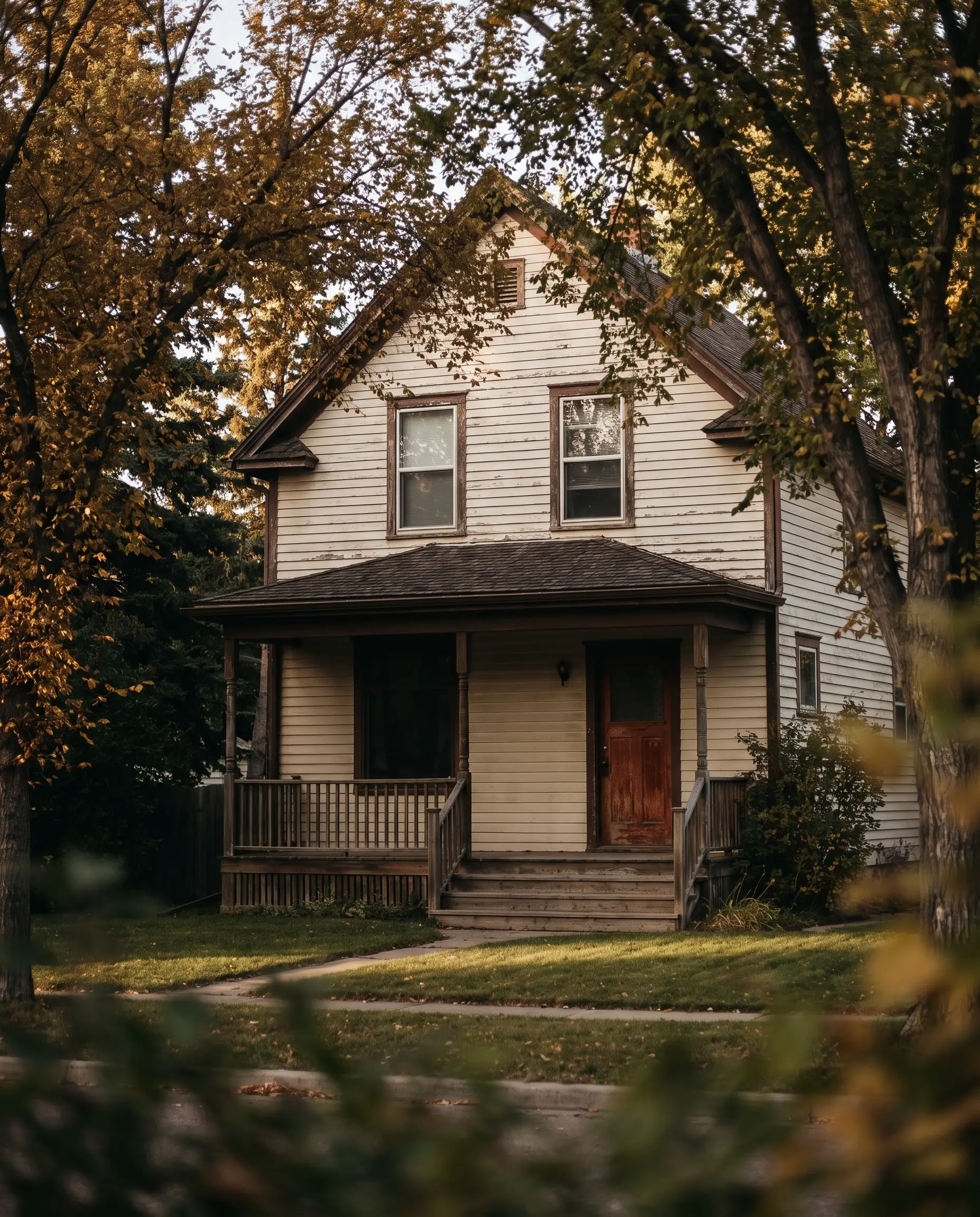 A family home with a front porch under elm trees, Regina