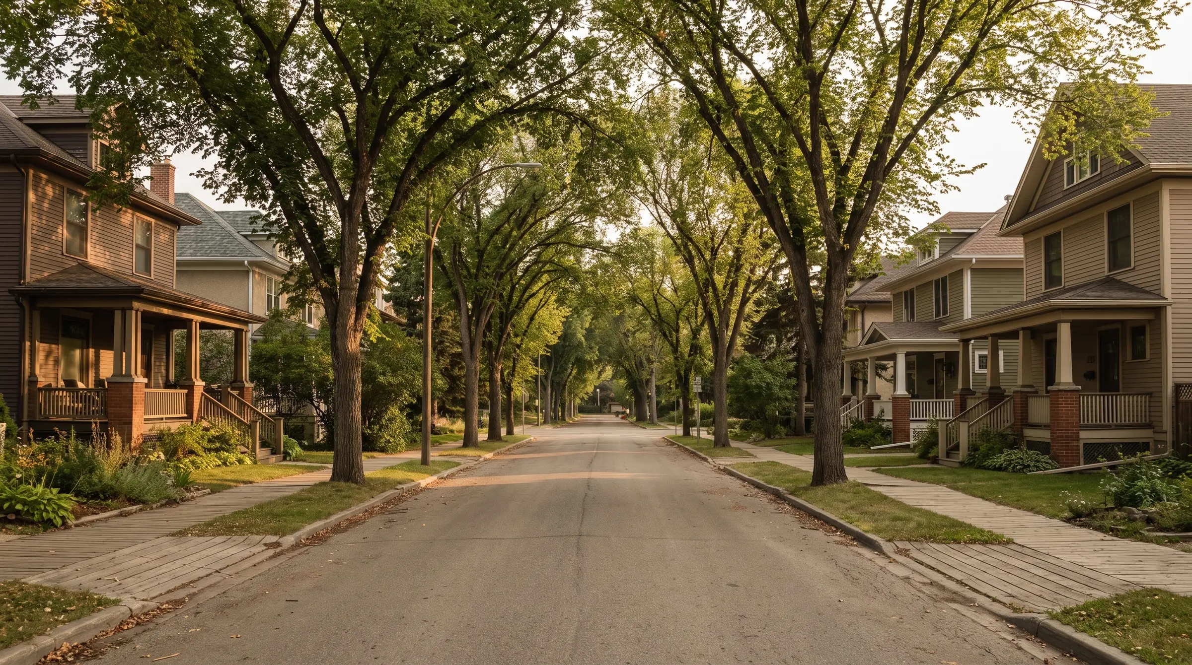 A tree-lined street of character homes, Regina